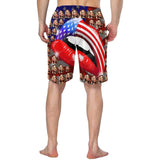 Custom Face Flag Mouth Personalized Photo Men's Elastic Beach Short