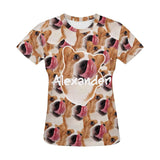 Custom Photo&Name Dog Women's All Over Print T-shirt