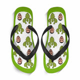 Custom Face Green Cactus Flip Flops