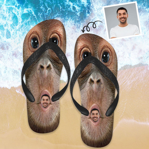 Custom Face Monkey Flip Flops