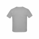 Custom Text Number Grey Kid's All Over Print T-shirt