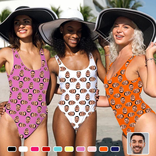 Custom Face Multicolor Swimsuit-Bride Women's Tank Top Bathing Suit