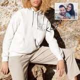 Custom Portrait Outline Shirt, Line Art Photo Shirt For Female, Custom Women's All Over Print Hoodie, Photo Outline Outfit For Couple