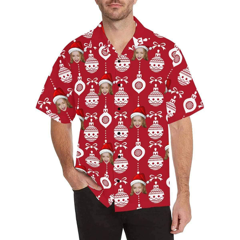 Custom Hawaiian Shirts with Face Snow  Christmas Design Your Own Shirt Special Gift for Him