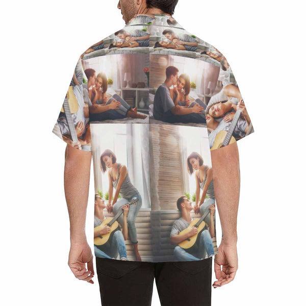 Custom Image Hawaiian Shirt with Photo Personalized Hawaiian Shirts Loving Couple Create Your Own Hawaiian Shirt