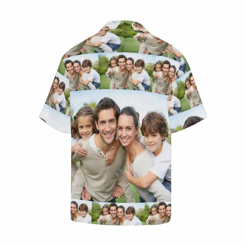 Custom Made Hawaiian Shirts with Photo Happiness Family Reunion Personalized Aloha Shirts for Boyfriend or Husband