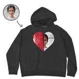 [Thickened Fabric] Custom Photo Heart Flip Sequin Hoodie Pure Cotton Unisex For Men Women