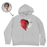 [Thickened Fabric] Custom Photo Heart Flip Sequin Hoodie Pure Cotton Unisex For Men Women