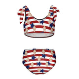 Custom Face American Flag Kid's Strap Swimsuit Put Your Face on Custom Swimwear