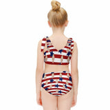 Custom Face American Flag Kid's Strap Swimsuit Put Your Face on Custom Swimwear