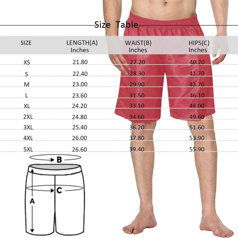 Custom Face Love Together Personalized Photo Men's Elastic Beach Short