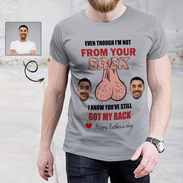 Custom Face Got My Back T-shirt Happy Father's Day Print on Demand Best Gift for Father