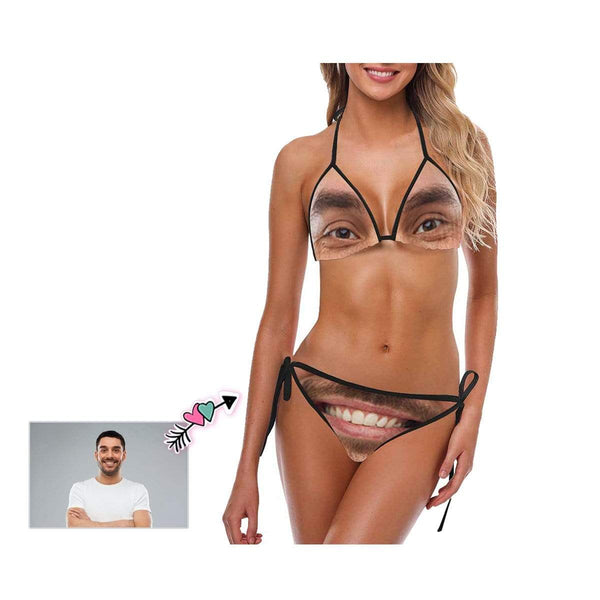 Custom Boyfriend/Husband Face Funny Sexy Bikini Swimsuit for Women