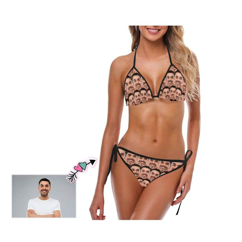 Custom Boyfriend/Husband Face In Hands Sexy Bikini Swimsuit for Women