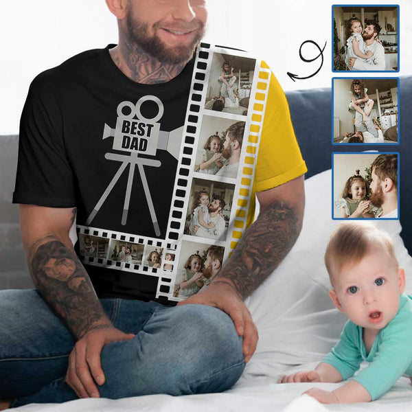 Custom Photo Shirt Best Dad Put Your Face on A Tshirt Personalized Face T Shirt Gift for Birthday Fahter's Day Gift