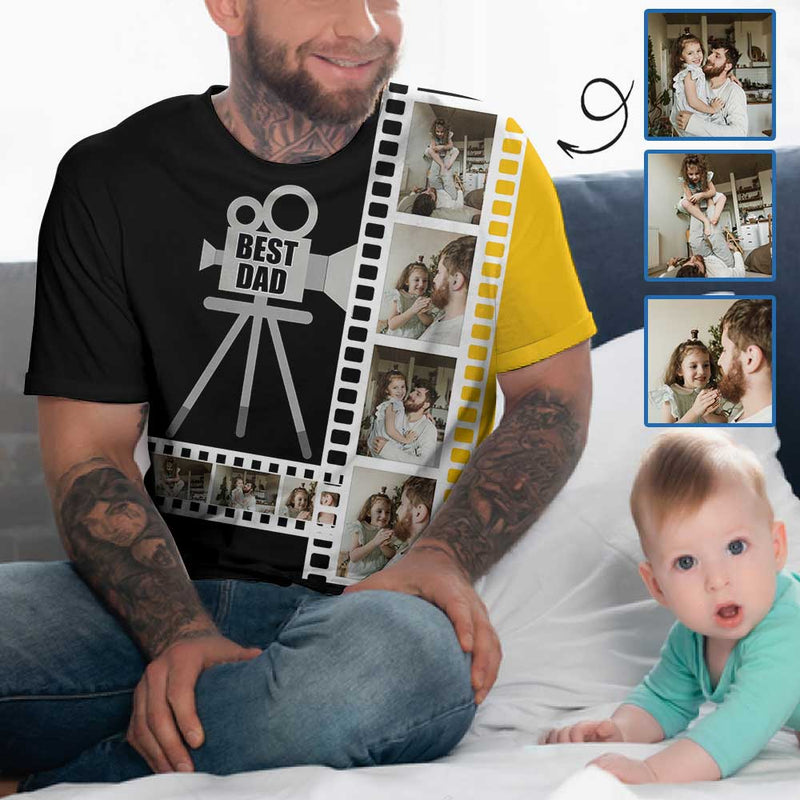 Custom Photo Shirt Best Dad Put Your Face on A Tshirt Personalized Face T Shirt Gift for Birthday Fahter's Day Gift