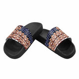 Custom Boyfriend Face American Flag Women's Slide Sandals