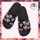 Custom Boyfriend Face Rainbow Love Women's Slide Sandals