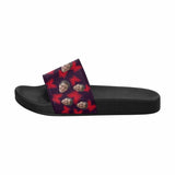 Custom Boyfriend Face Red Butterfly Women's Slide Sandal