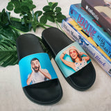 Custom Couple's Two Photo Women's Slide Sandals