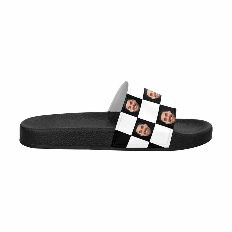 Custom Face Checkerboard Women's Slide Sandals