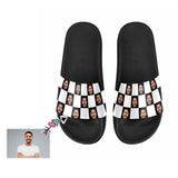 Custom Face Checkerboard Women's Slide Sandals