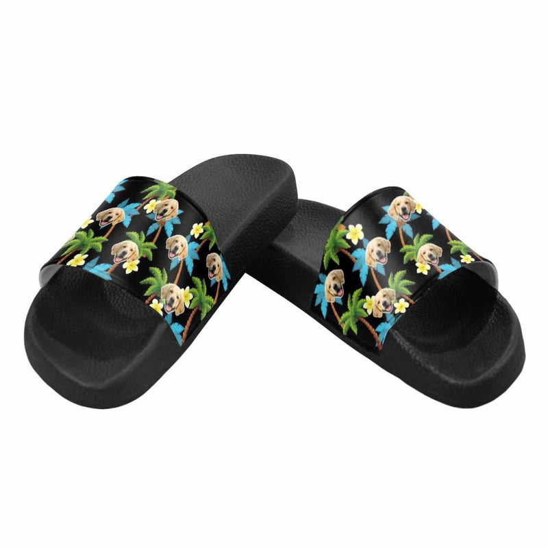 Custom Face Coconut Tree Men's Slide Sandals