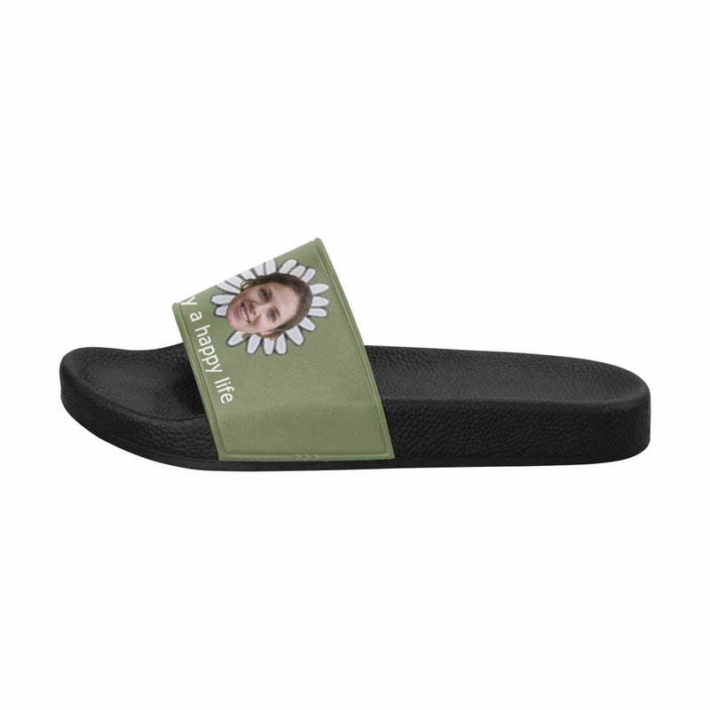 Custom Face Enjoy A Happy Life Men's Slide Sandals