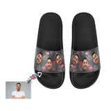 Custom Face Flamingo Grey Women's Slide Sandals