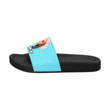 Custom Face&Name Blue Point Women's Slide Sandals