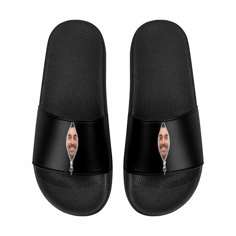 Custom Face Zipper Women's Slide Sandals