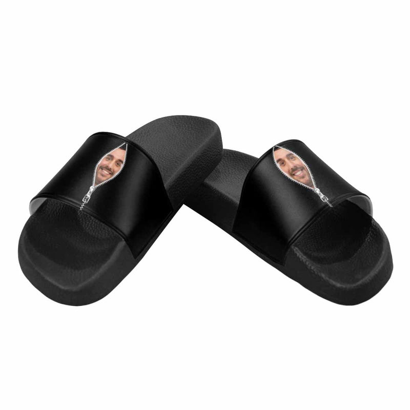 Custom Face Zipper Women's Slide Sandals