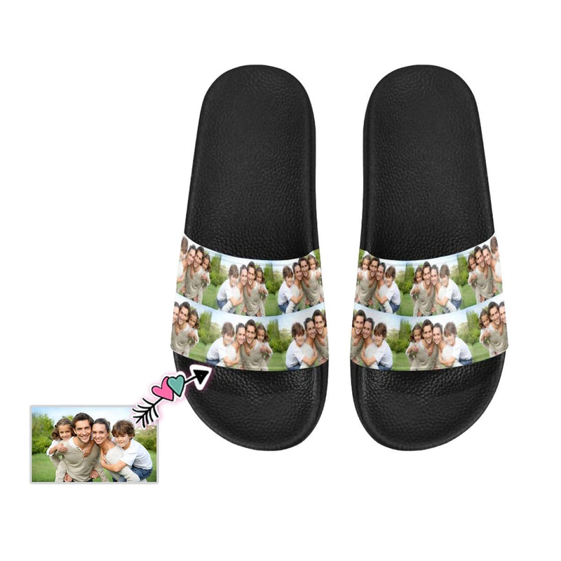 Custom Family Photo Men's Slide Sandals