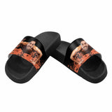 Custom Father Face Fire Men's Slide Sandals