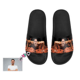 Custom Father Face Fire Men's Slide Sandals