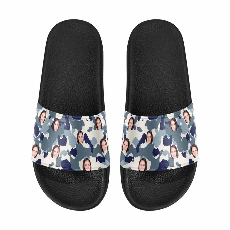 Custom Girlfriend Face Camouflage Men's Slide Sandal