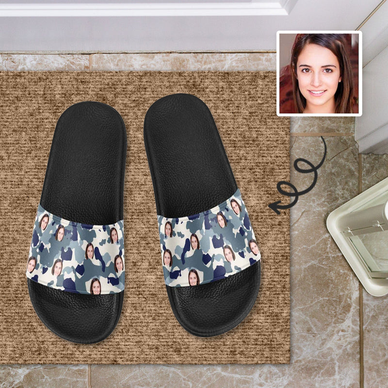 Custom Girlfriend Face Camouflage Men's Slide Sandal