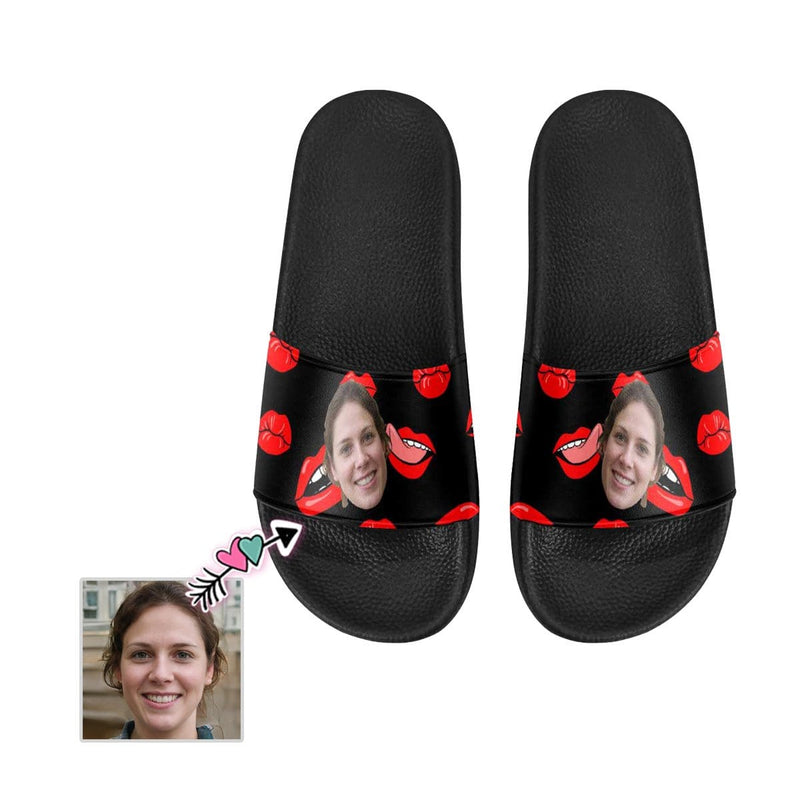 Custom Girlfriend Face Lips Men's Slide Sandals