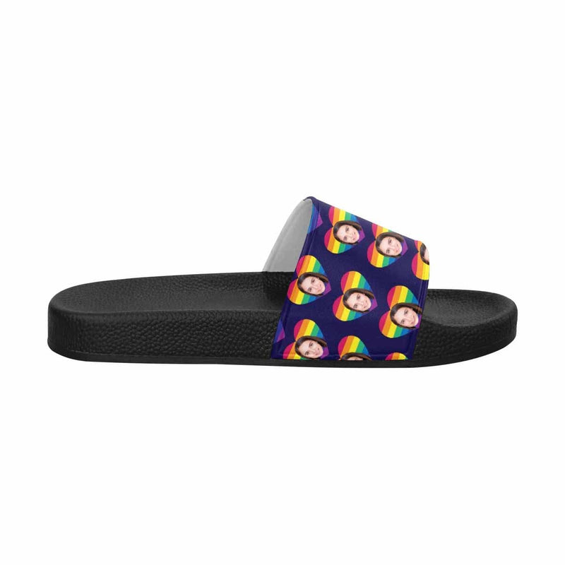 Custom Girlfriend Face Rainbow Love Men's Slide Sandal