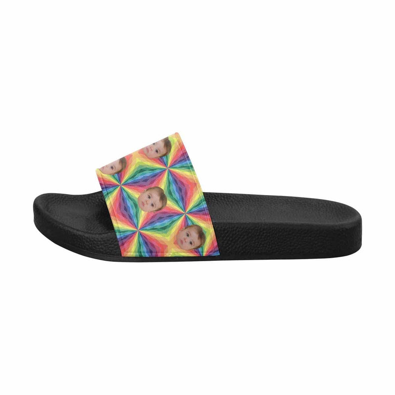 Custom Girlfriend Face Rainbow Love Men's Slide Sandal