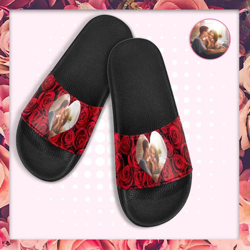 Custom Photo Roses Women's Slide Sandals