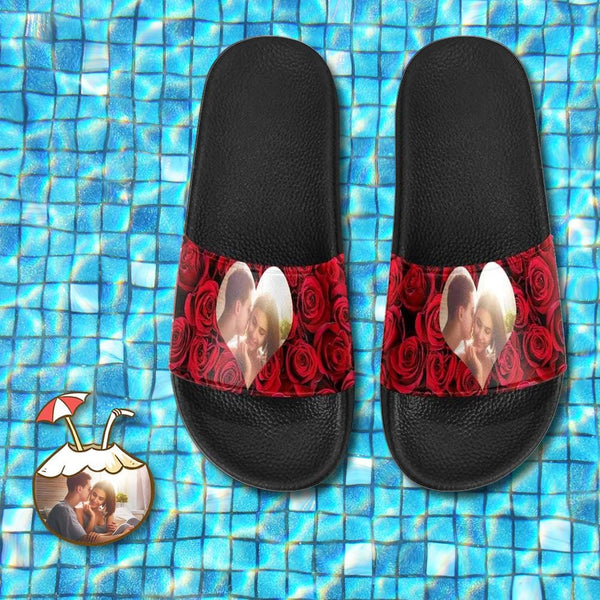 Custom Photo Roses Women's Slide Sandals