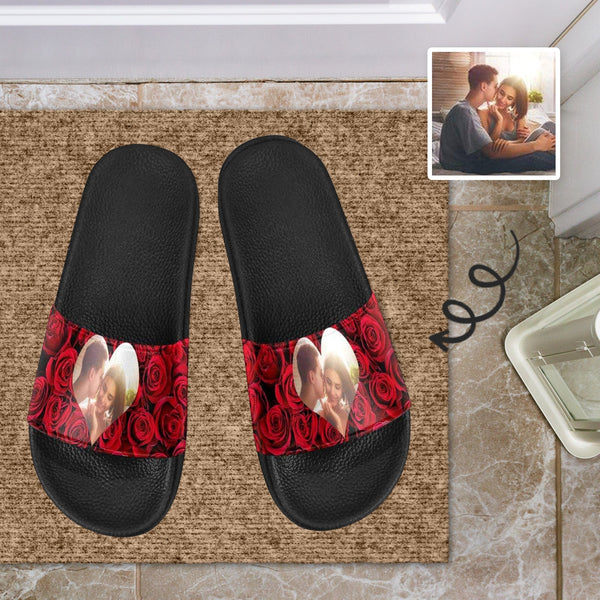 Custom Photo Roses Women's Slide Sandals