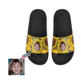 Custom Son Face Sunflower Men's Slide Sandals