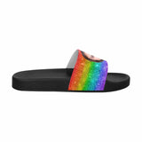 Custom Wife Face Rainbow Shiny Men's Slide Sandals