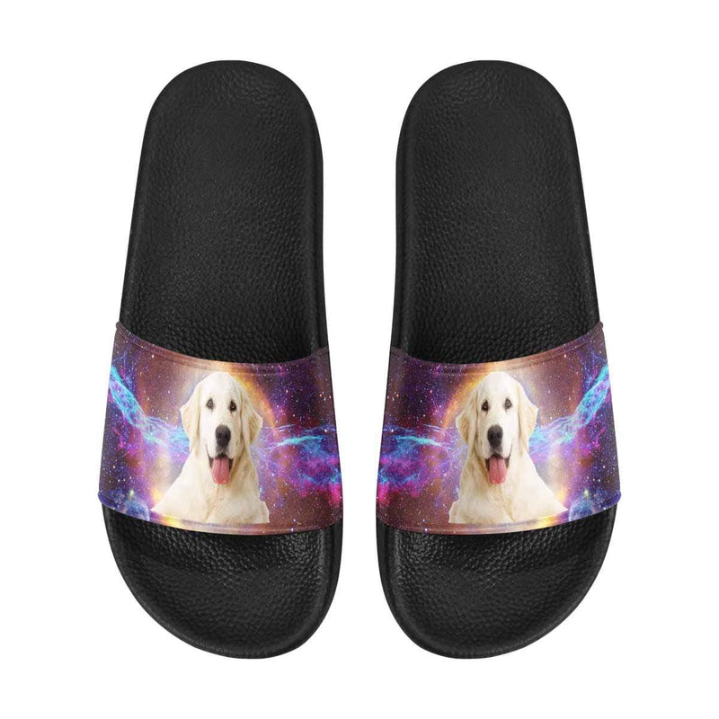 Custom Pet Face Nebula Men's Slide Sandals