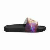 Custom Pet Face Nebula Men's Slide Sandals