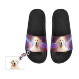 Custom Pet Face Nebula Men's Slide Sandals