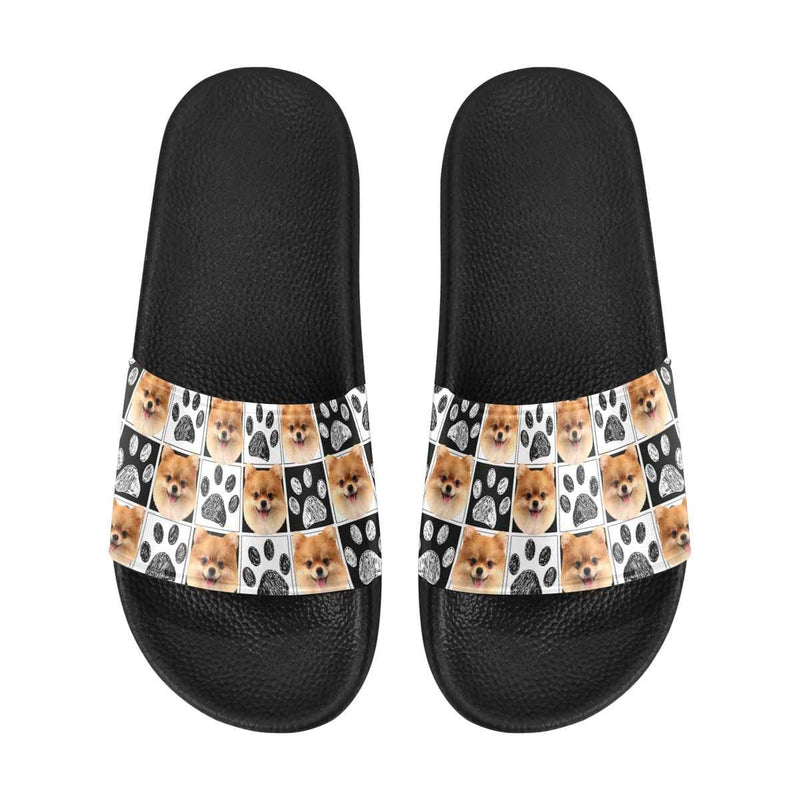 Custom Pet Face Paw Print Men's Slide Sandal