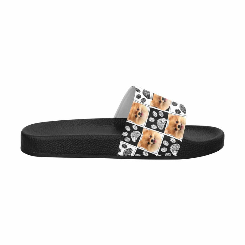 Custom Pet Face Paw Print Men's Slide Sandal